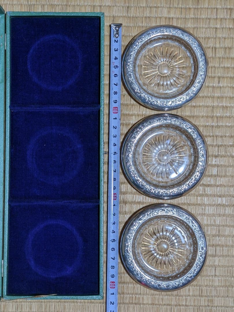 ♦純銀製コースター 田中貴金属直営店 銀座山崎 共箱 栞入 資産形成