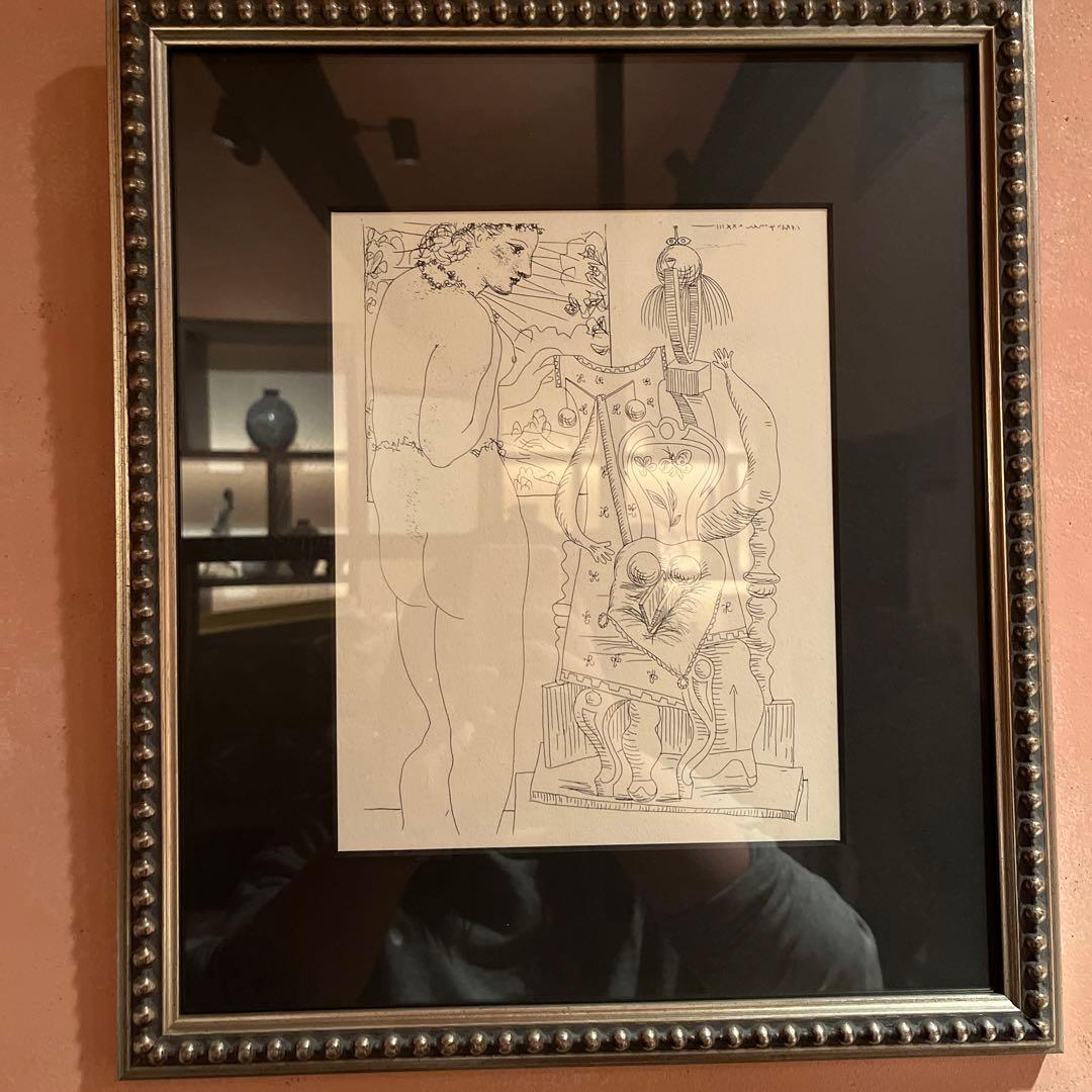 パブロ・ピカソ 鉛筆画 額縁付き　リトグラフ