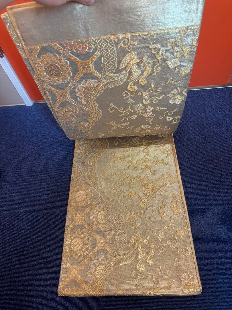 1928 袋帯 古代彫金紋  西陣織   金糸　高級上質上品　約440cm未使用