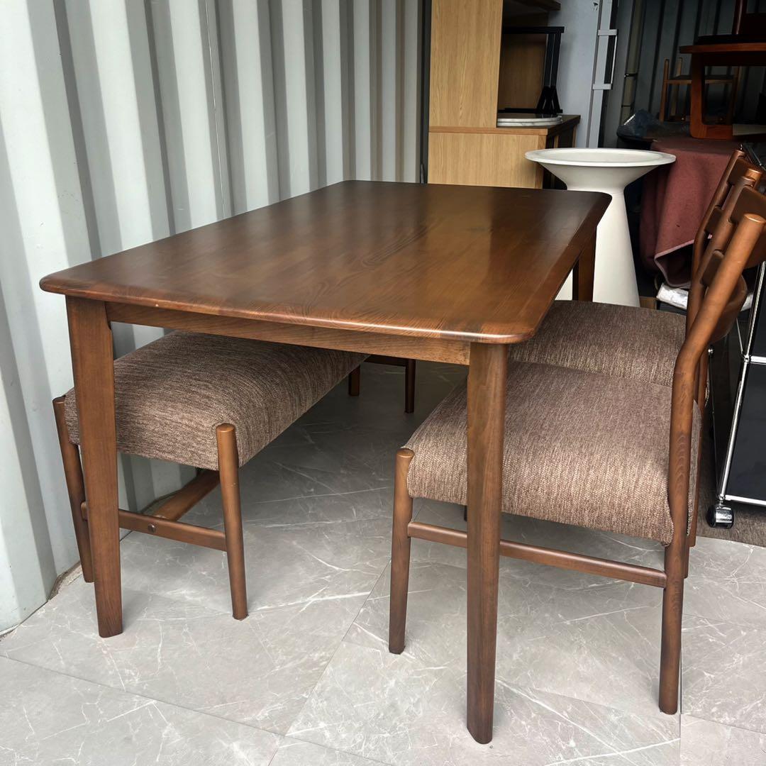 取付無料！ニトリ nコレクション 天然木北欧風おしゃれブラウンダイニングセット✨