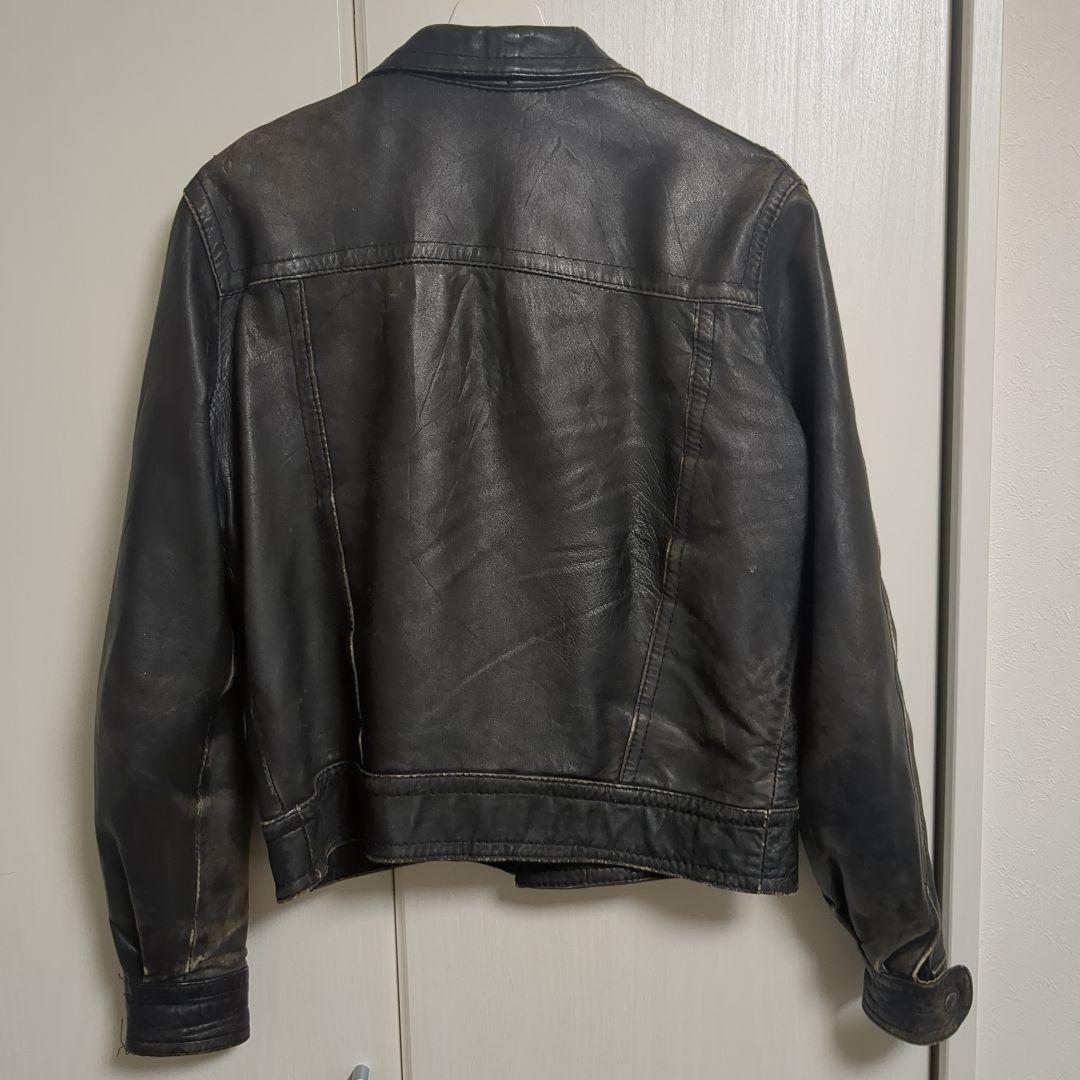 ジャケット・アウター archive faded single leather jacket