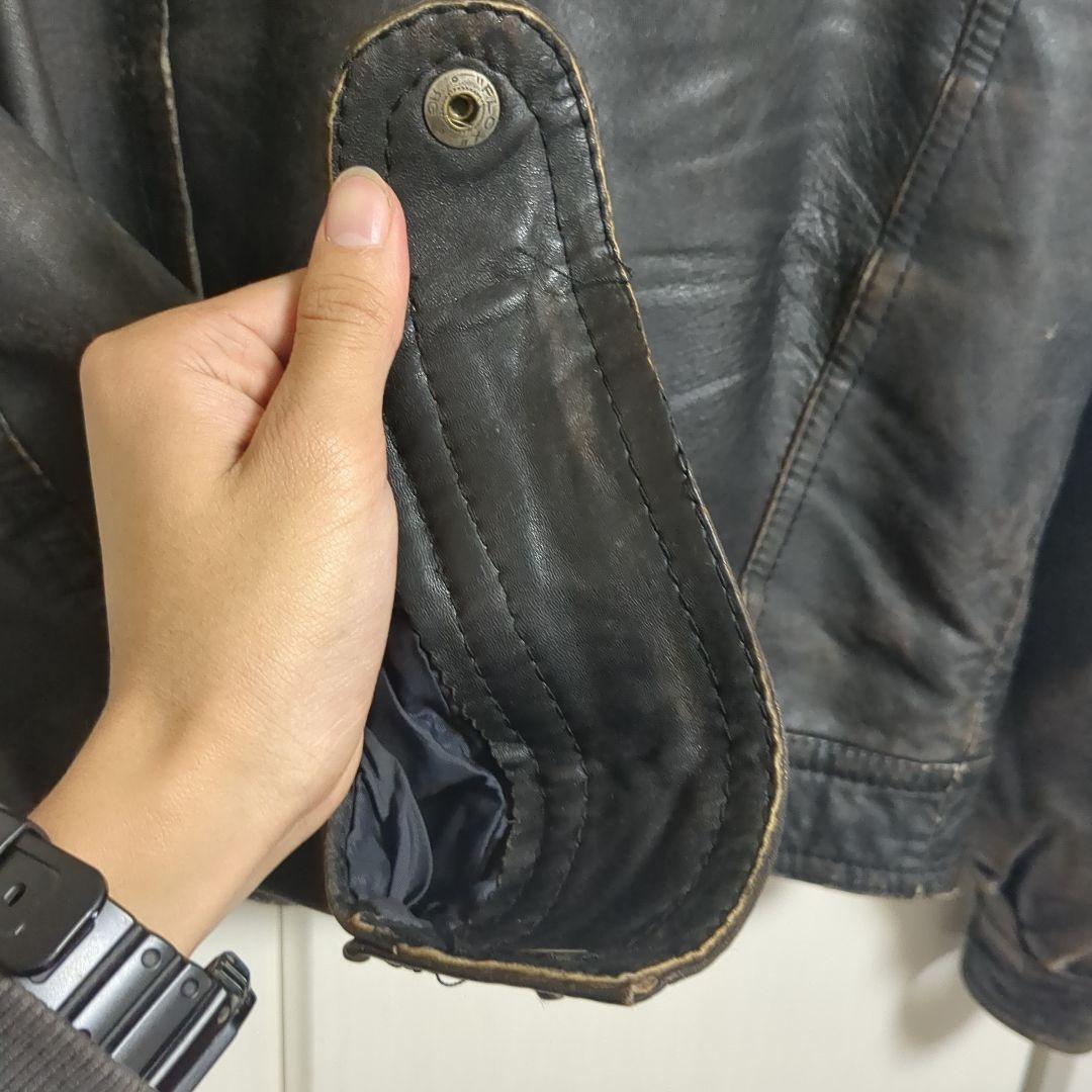 ジャケット・アウター archive faded single leather jacket
