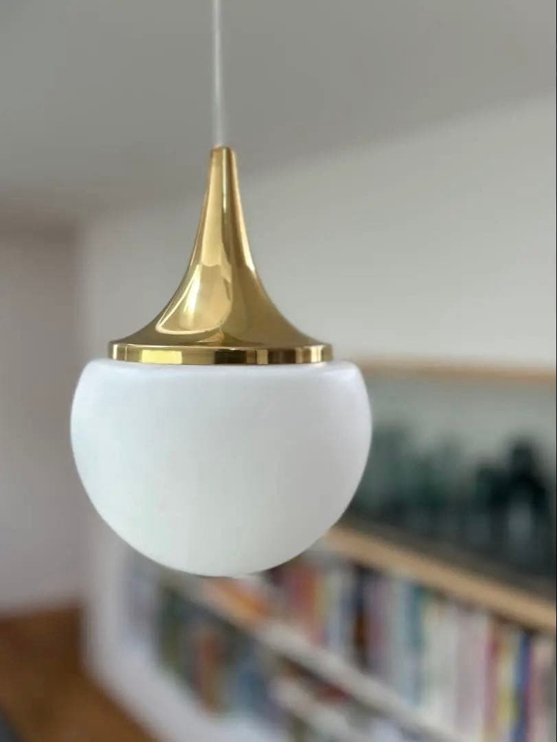 独1970年代　Limburg 真鍮とフロストガラス　ヴィンテージ・ペンダント