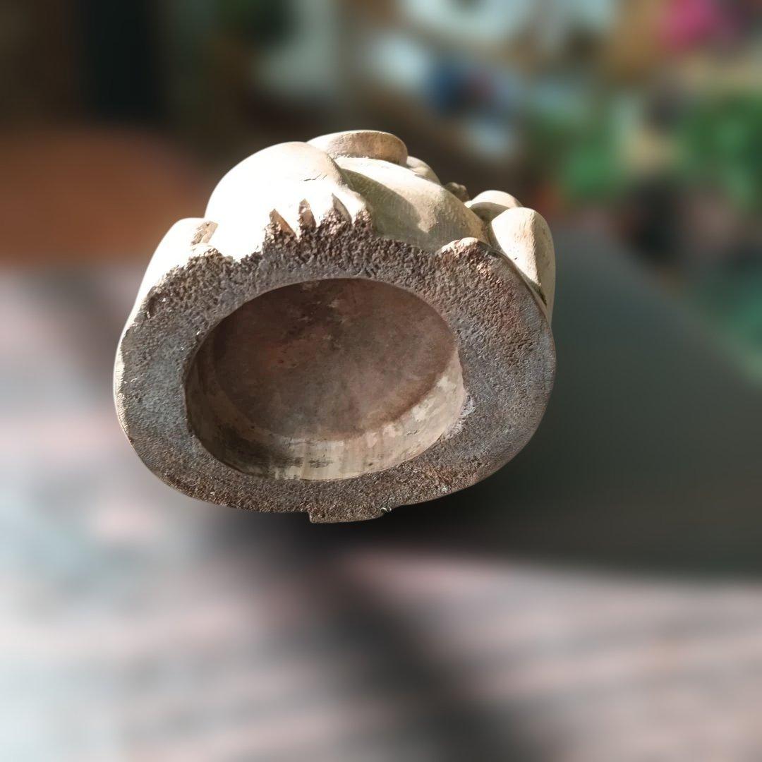 竹製の招き猫 福の文字入り アンティーク 希少