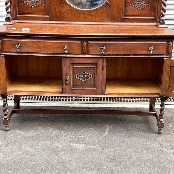 イギリスアンティーク　ミラーバックサイドボード　キャビネット　リビングボード