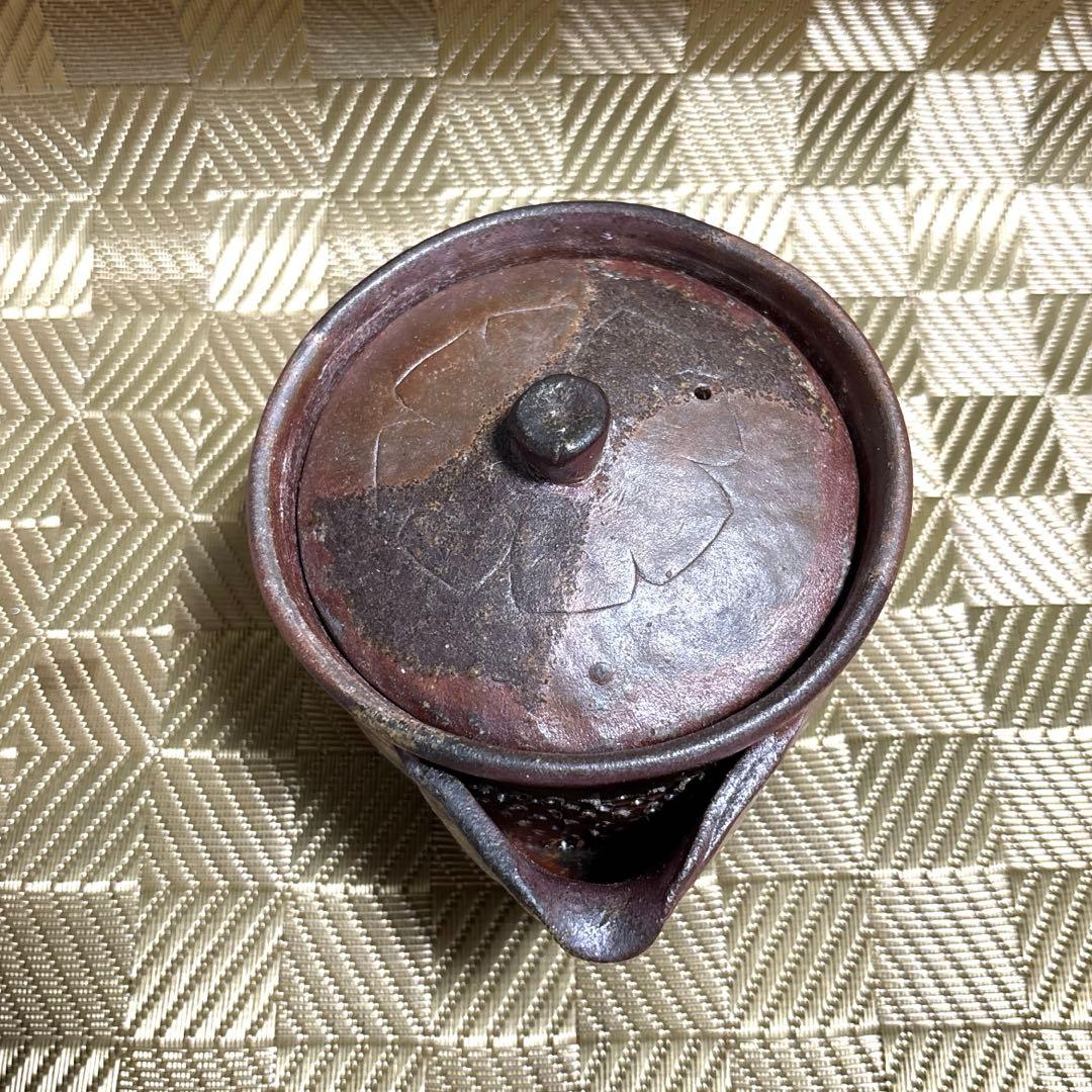 備前焼　宝瓶　急須　焼物　花