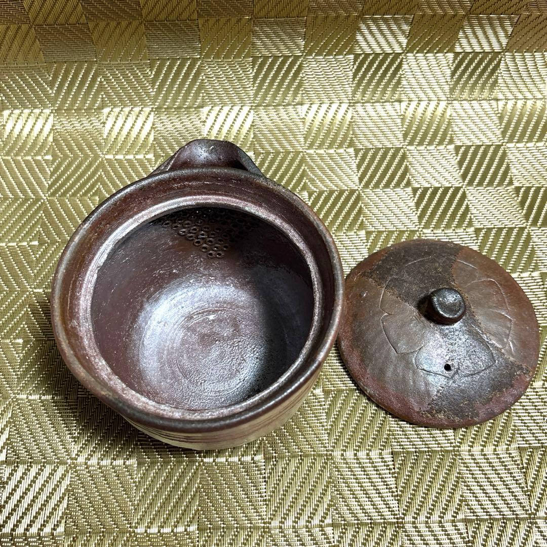 備前焼　宝瓶　急須　焼物　花