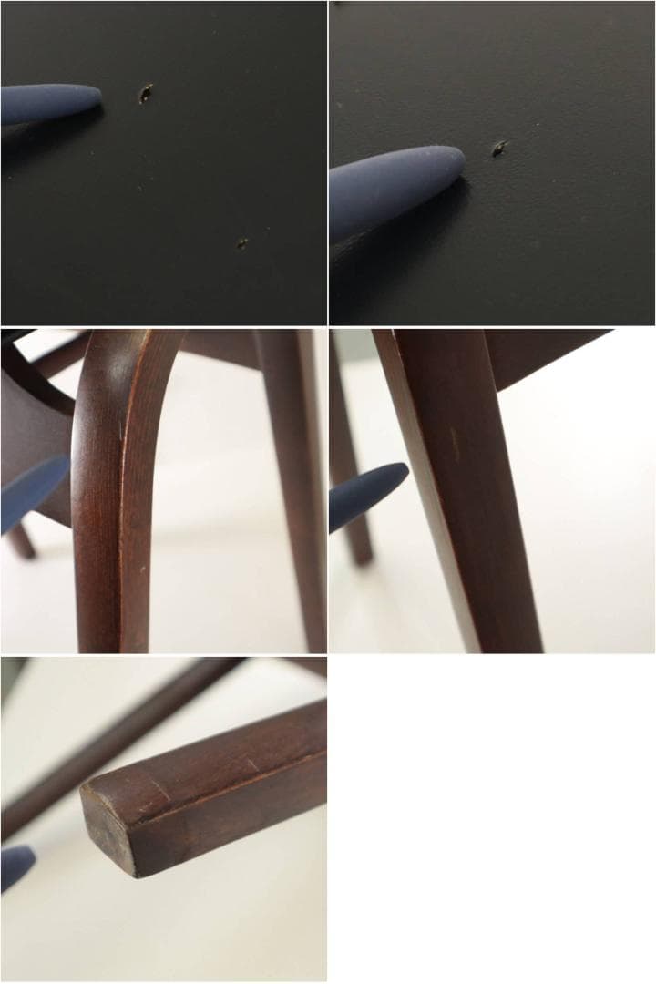 秋田木工 IDC大塚 No.202 剣持勇 スタッキングスツール 黒 PVC⑤