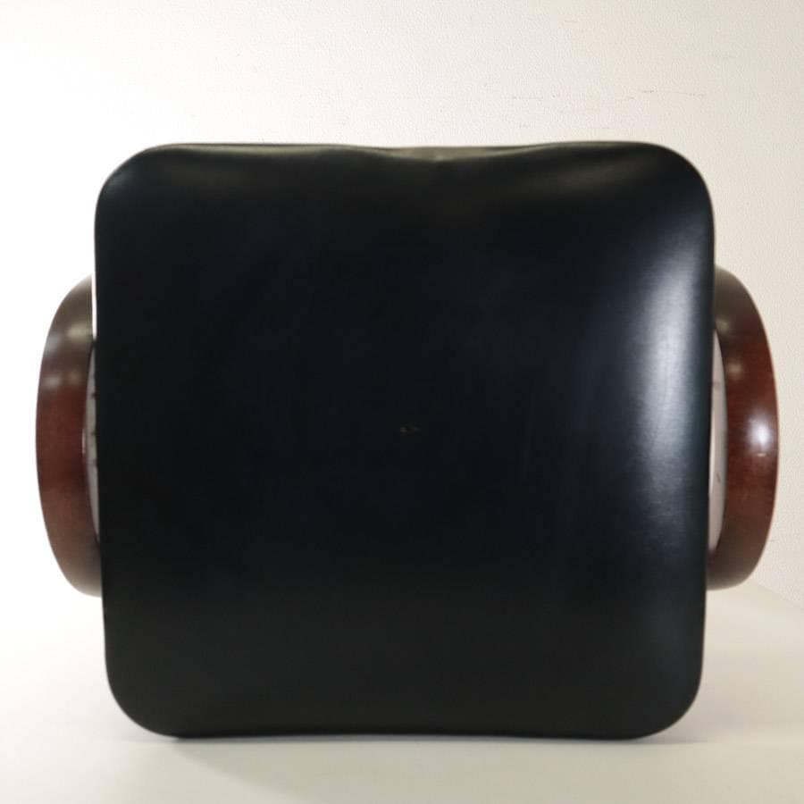 秋田木工 IDC大塚 No.202 剣持勇 スタッキングスツール 黒 PVC⑤