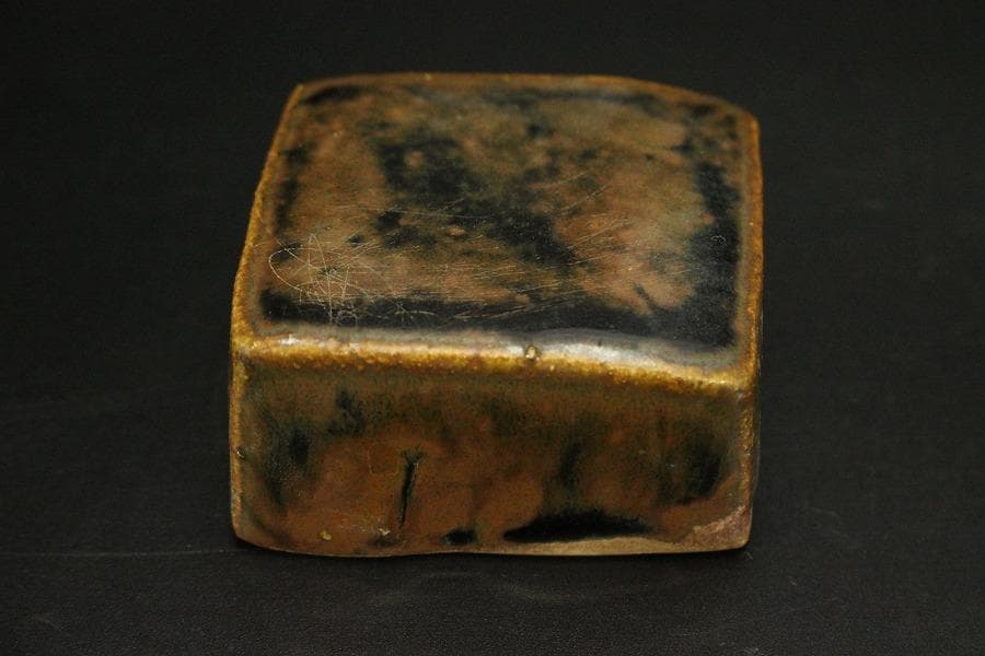 中国美術 鉄釉 茶 四方 茶壷 煎茶(AZ996)