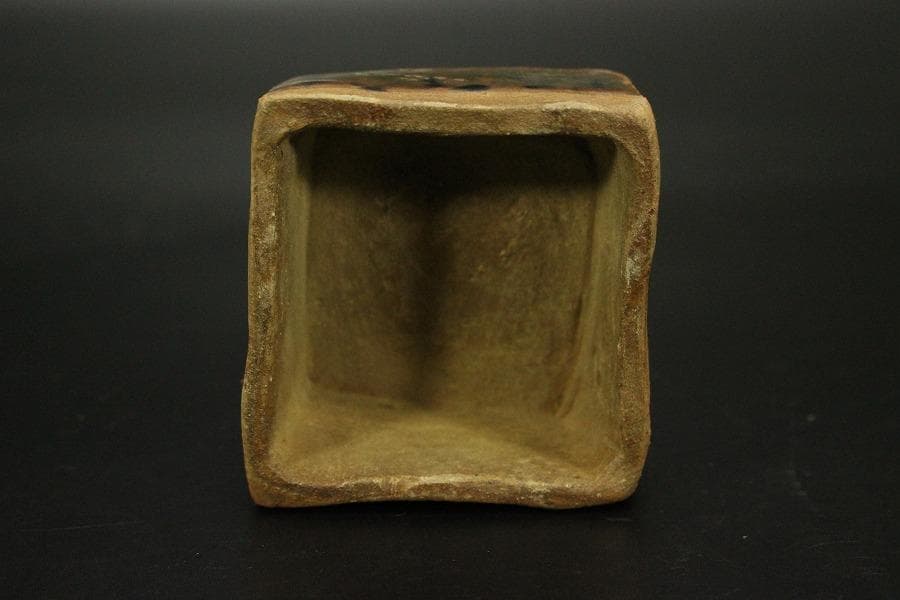 中国美術 鉄釉 茶 四方 茶壷 煎茶(AZ996)