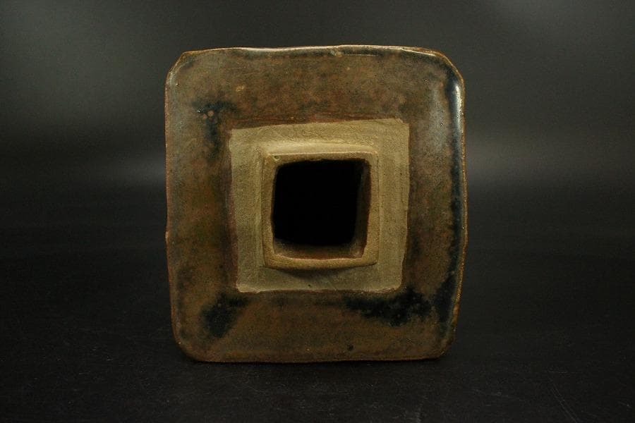 中国美術 鉄釉 茶 四方 茶壷 煎茶(AZ996)