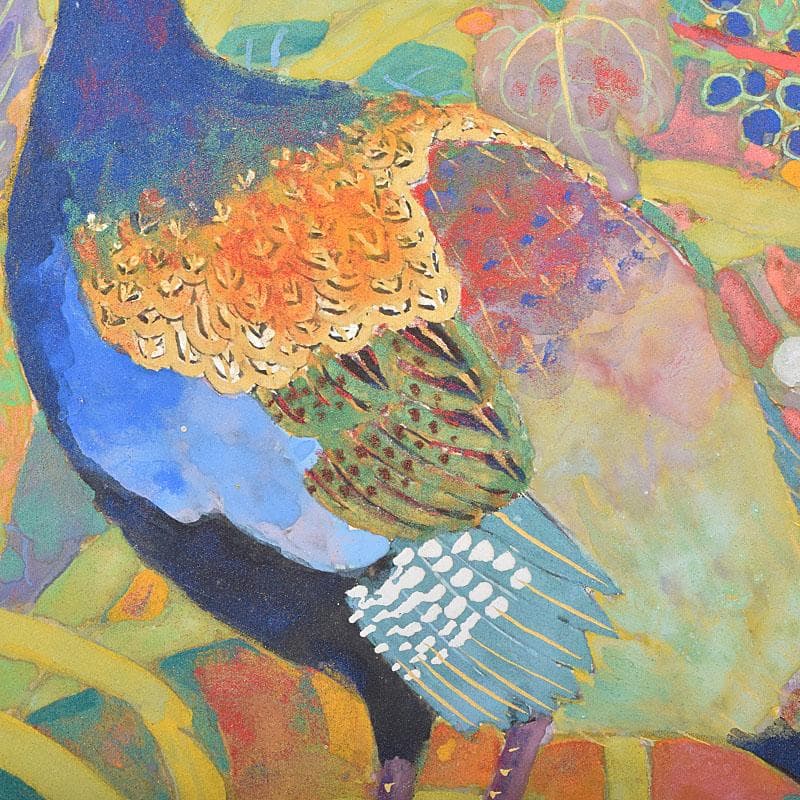 富山県　日展審査員　斎藤清策　日本画　雉　額装　M　R9147B