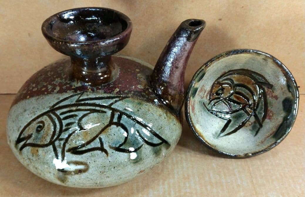 【本物保証】金城次郎 壷屋焼 酒器(カラカラ,ぐい呑) 共箱 栞 人間国宝 美品