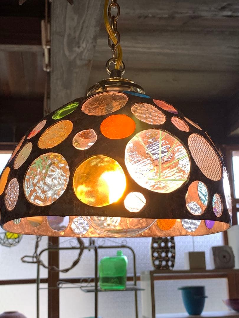 ステンドグラスランプ　ガラスランプ　ひっかけシーリングライト
