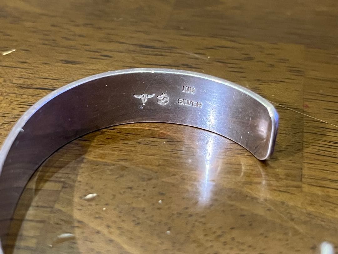 TADY&KING M 18k シルバー925 平打ちバングル ウルフメタル