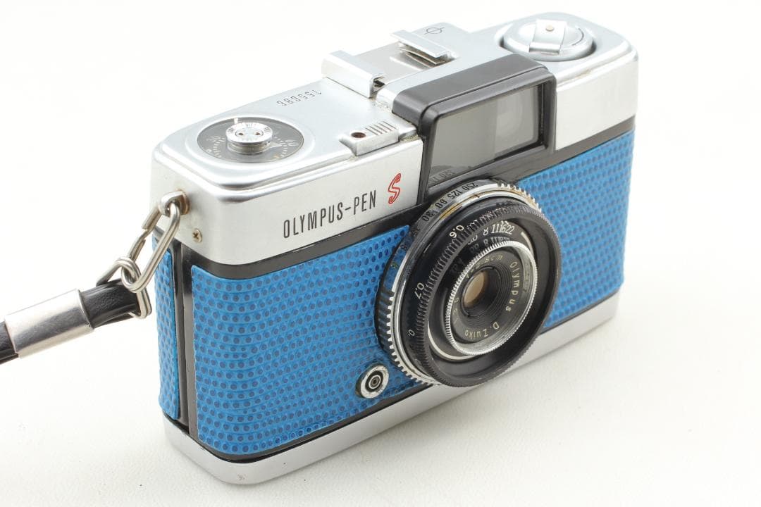 【整備済　美品】ブルー　OLYMPUS PEN S　ハーフカメラ #1358