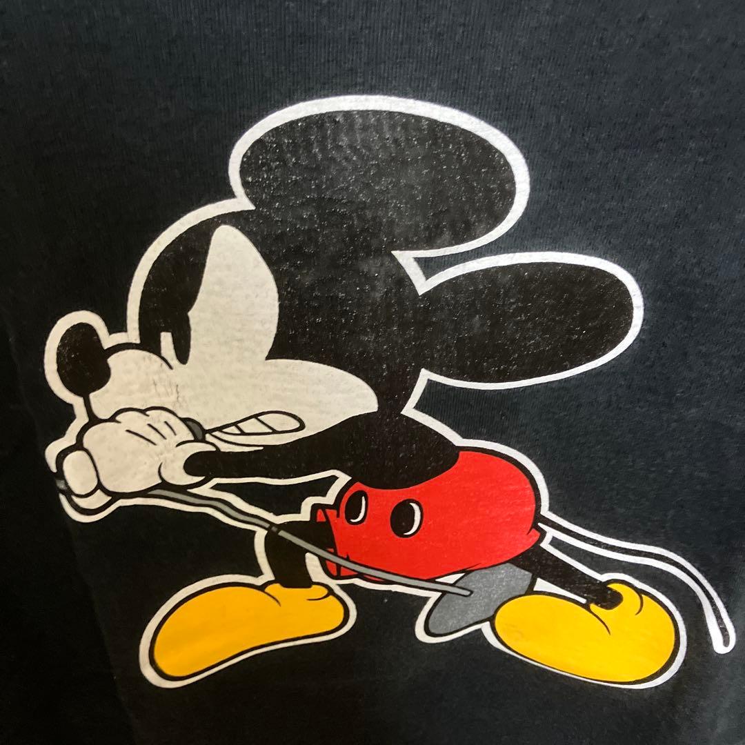 ミッキーマウス プリント Tシャツ 黒