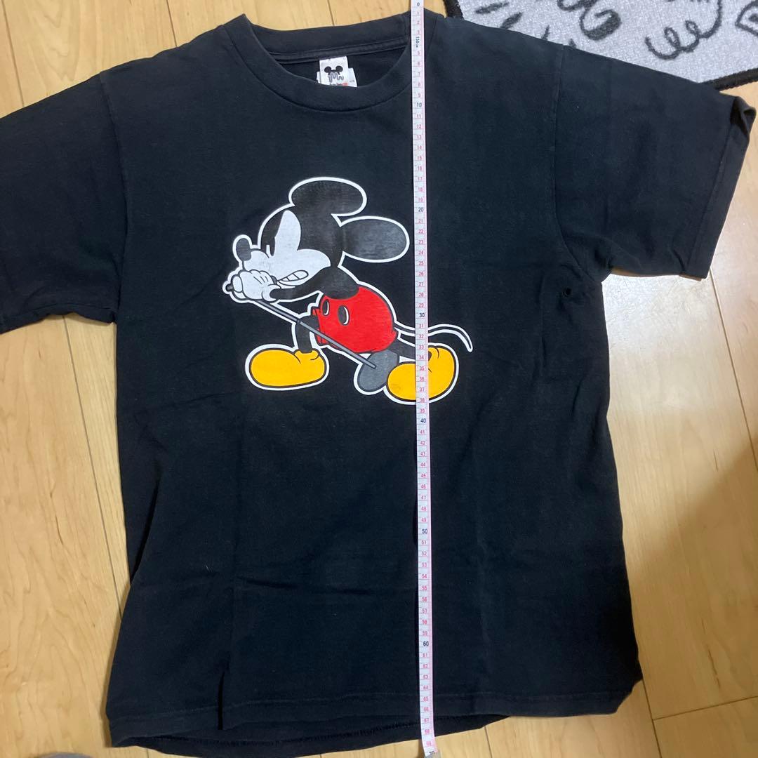 ミッキーマウス プリント Tシャツ 黒