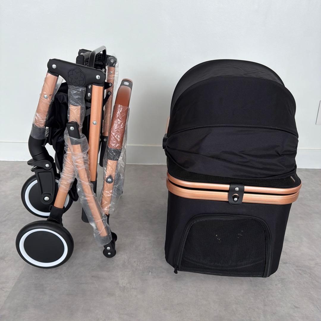 開封済み　未使用　ペットカート ブラック