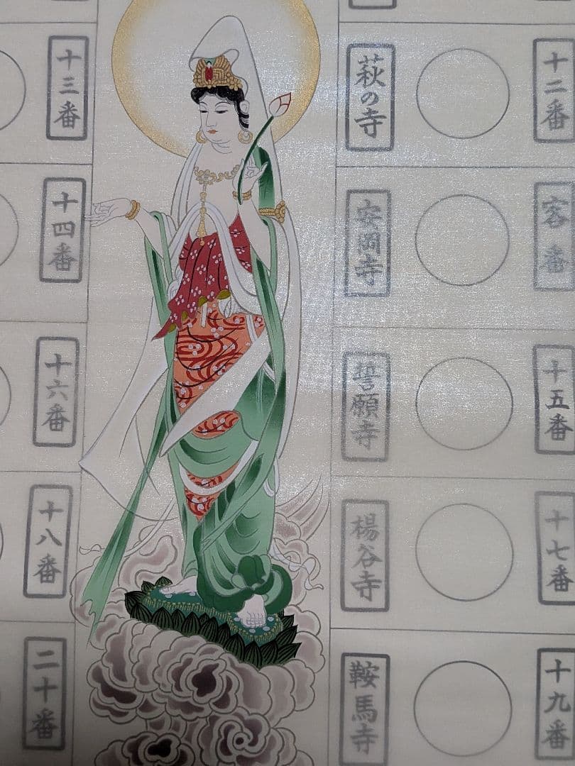 新西国霊場御印譜　三十三ヶ所霊場巡り観音霊場　　観音菩薩 掛軸 　トンナ仏宝堂