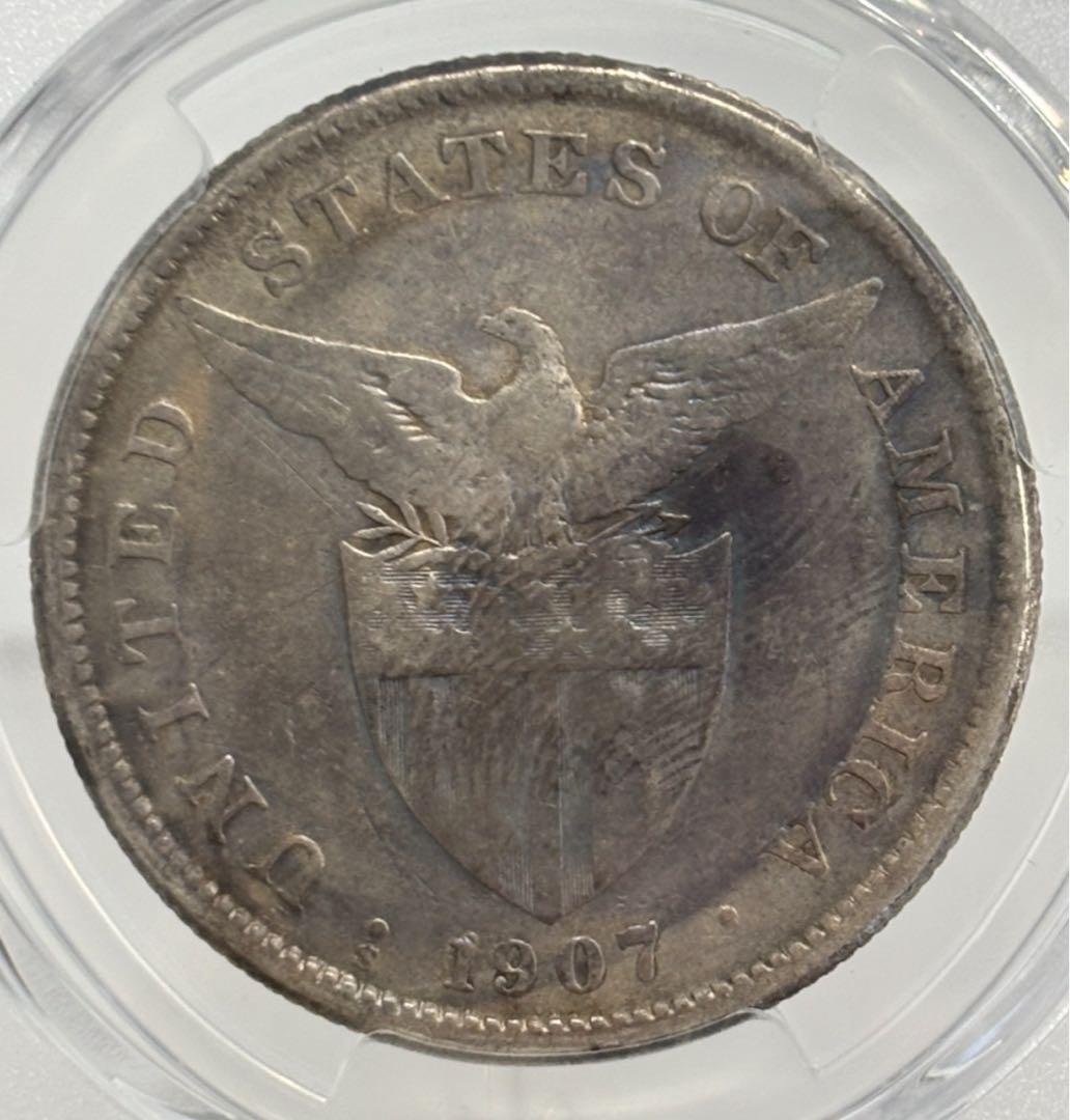 1907-S 年 アメリカ領フィリピン女性立像 火山 乙女 PCGS鑑定