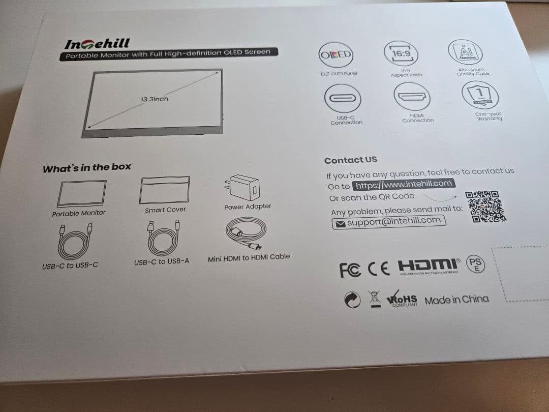 13.3インチ FHD OLED 有機EL ポータブルモニター