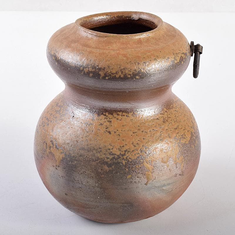 備前焼　伊勢崎満作　瓢箪形　掛花生　共箱　C　R7591