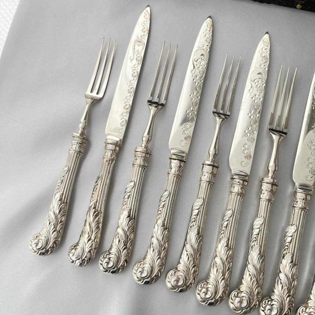 【Hamilton Laidlaw & Co 】アールヌーボー ナイフ/フォーク