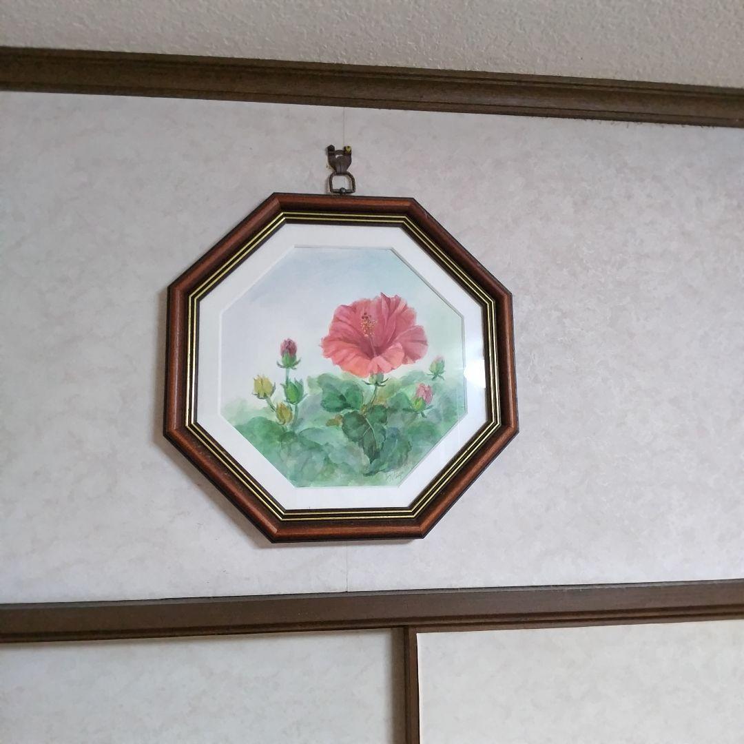 ハイビスカス。画家の作品、古典画水彩、最終値下げ。
