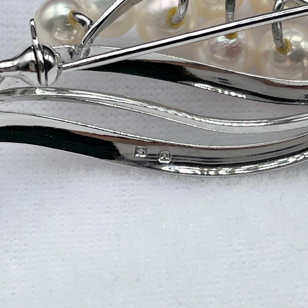 ミキモト アコヤ真珠 パール ブローチ 5.0mm-6.0mm SILVER