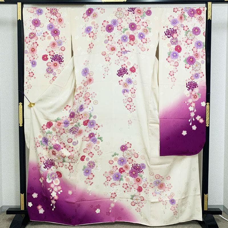 503z21☆人気色！山本寛斎 振袖 刺繍 金彩 地紋☆美品 成人式 結婚式