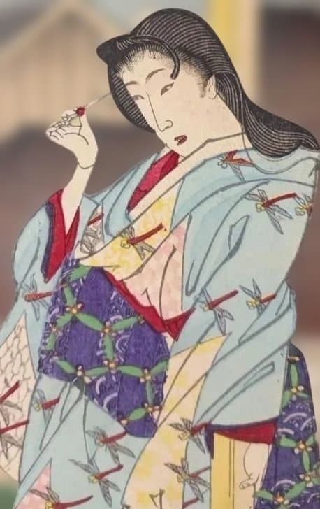 浮世絵版画、東繪畫夜競大久保彦左衛門、橋本周延（楊洲)画明治19年出版