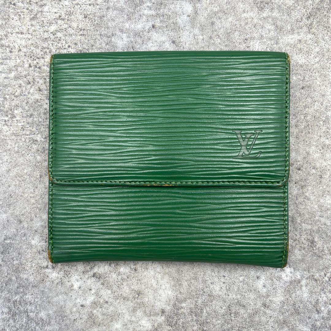 【美品】ルイヴィトン　折り財布　エピ　緑　グリーン　レザー　3つ折り