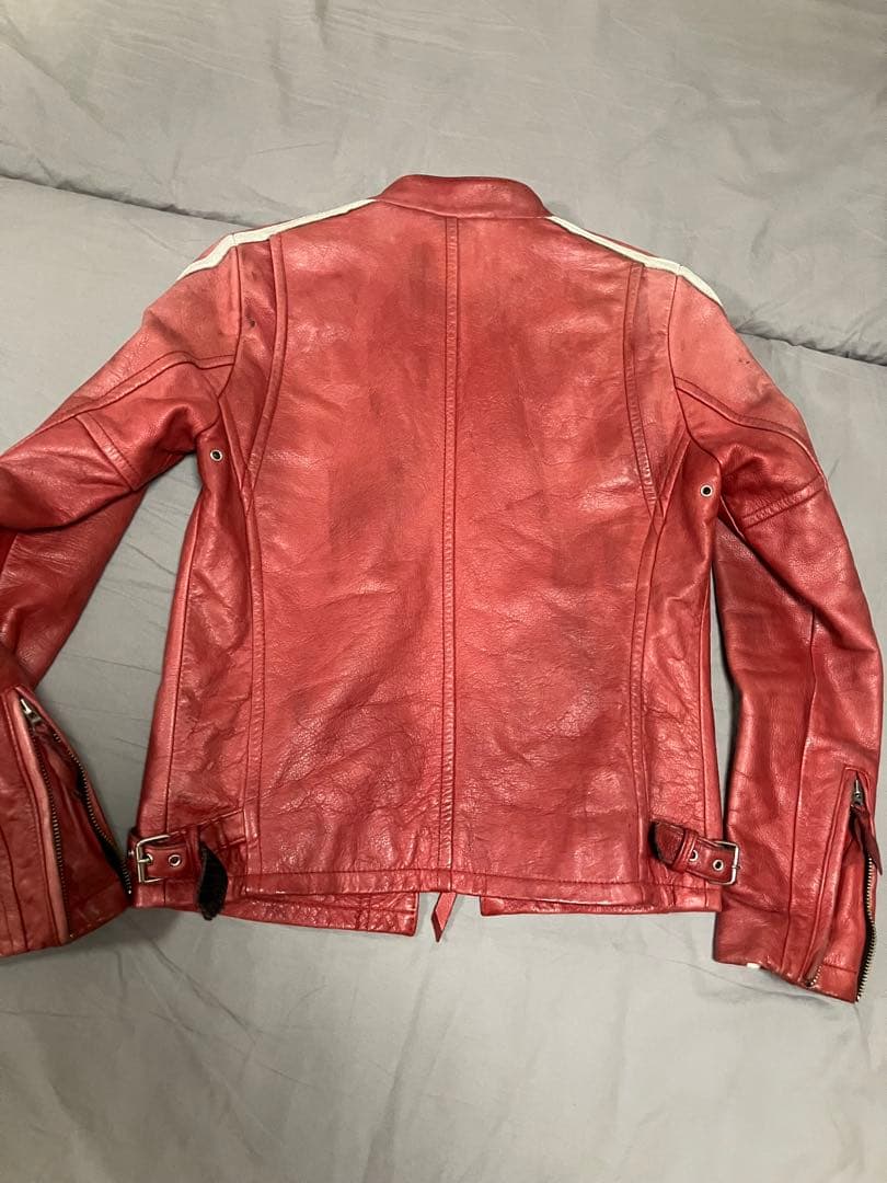 希少 Schottクラシックレーサージャケット レッド XS ラムレザー 羊革