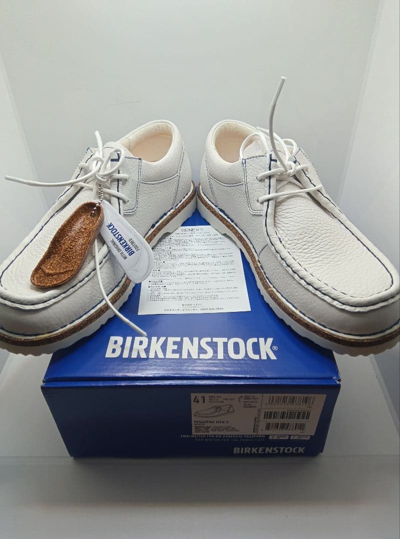 モ*ん様 新品ビルケンシュトックパサディナ白ホワイトレザー本革42