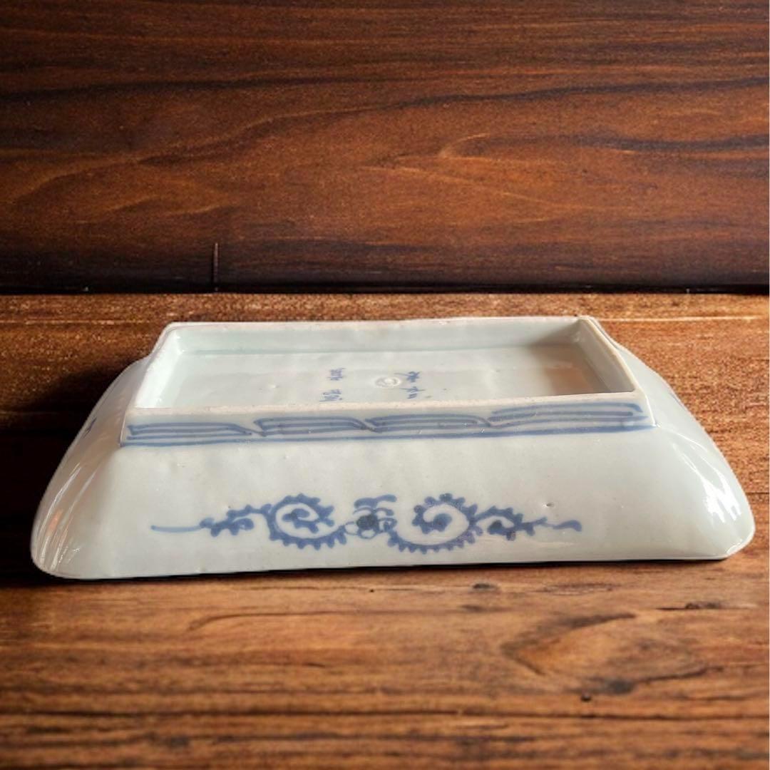 江戸時代【富貴長春】骨董品 アンティ ーク⭐️ 蛸唐草 古伊万里 長皿 レトロ