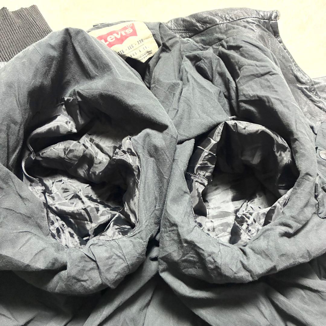 【状態良好】Levi's☆レザージャケット☆羊革☆ブラック☆XXLサイズ☆大きめ