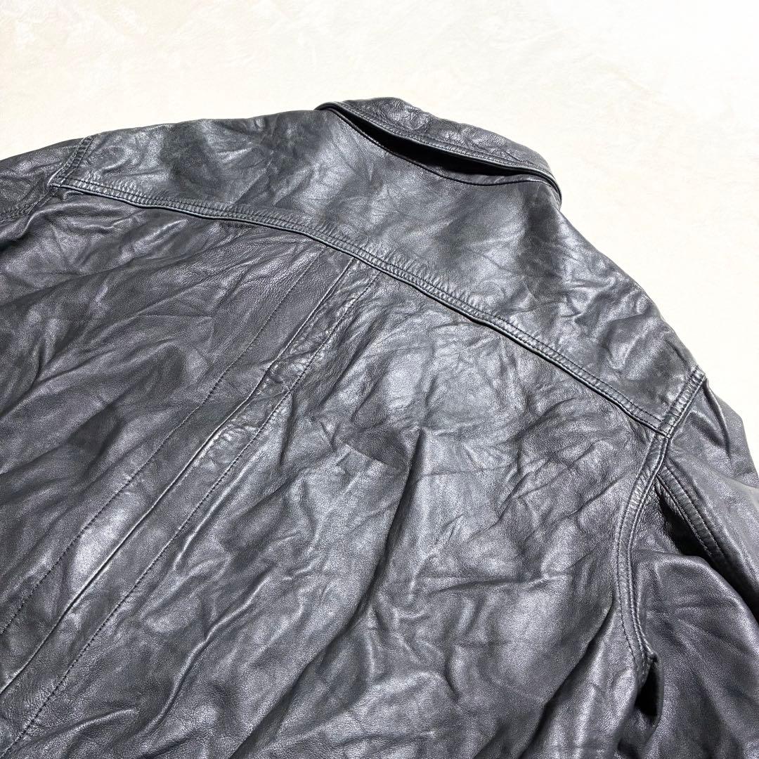 【状態良好】Levi's☆レザージャケット☆羊革☆ブラック☆XXLサイズ☆大きめ