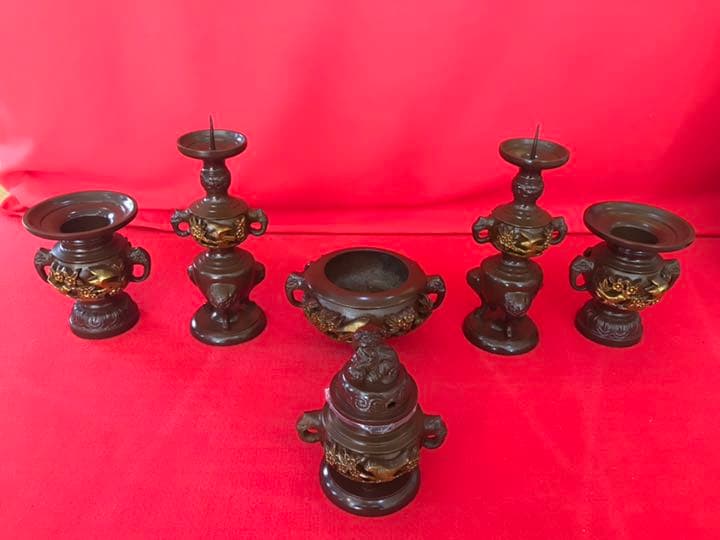 仏具 花鳥盛柄 6具足