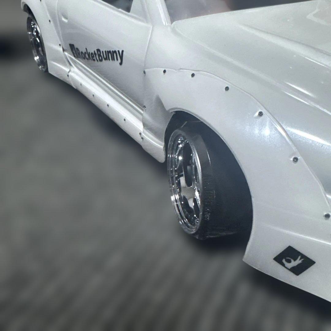 180sx ドリパケ2WD 1/10パールホワイト エアロドリフト仕様フルセット