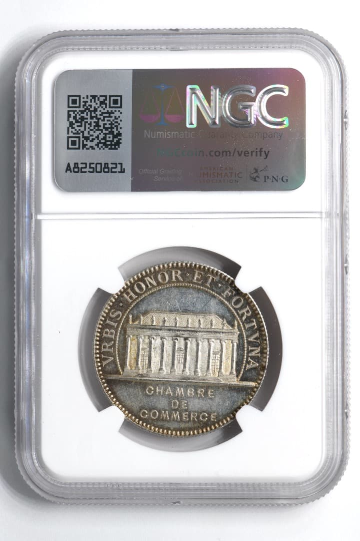 希少品 フランス ジェトン ナント商工会議所 NGC MS62銀 32mm