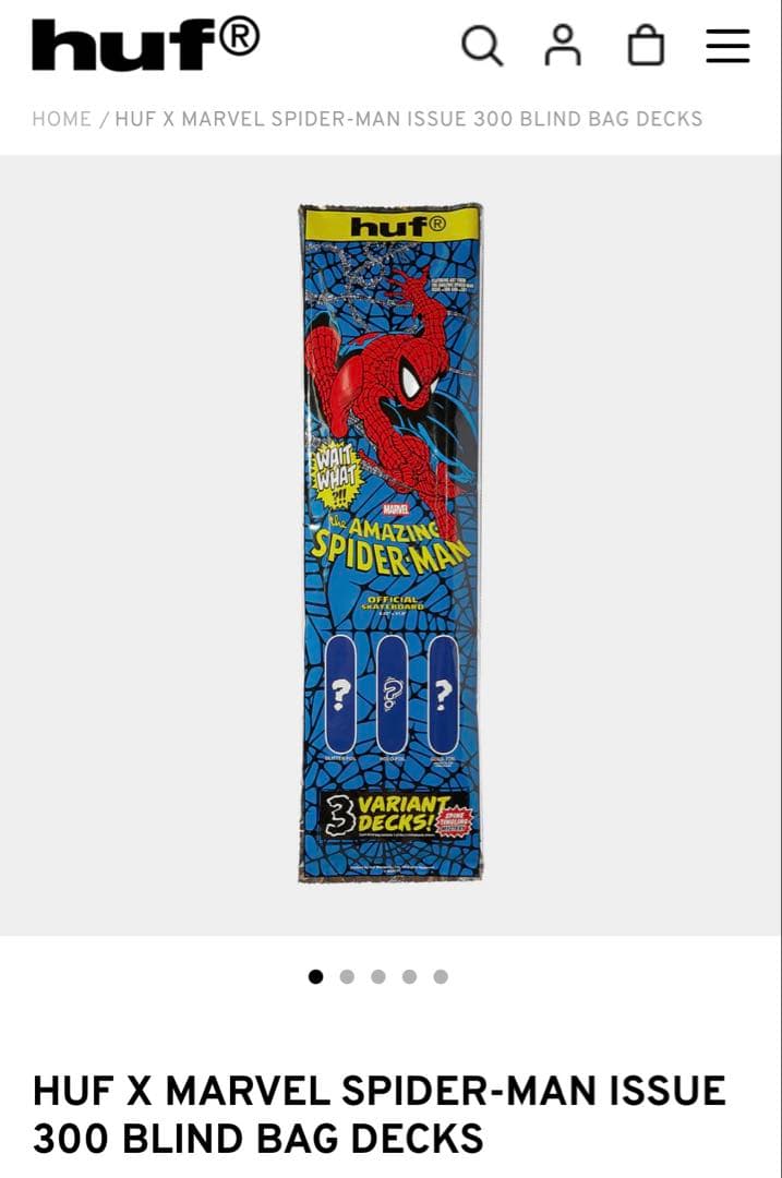 新品未開封❗️HUF X MARVEL SPIDER-MAN DECKS スケボー