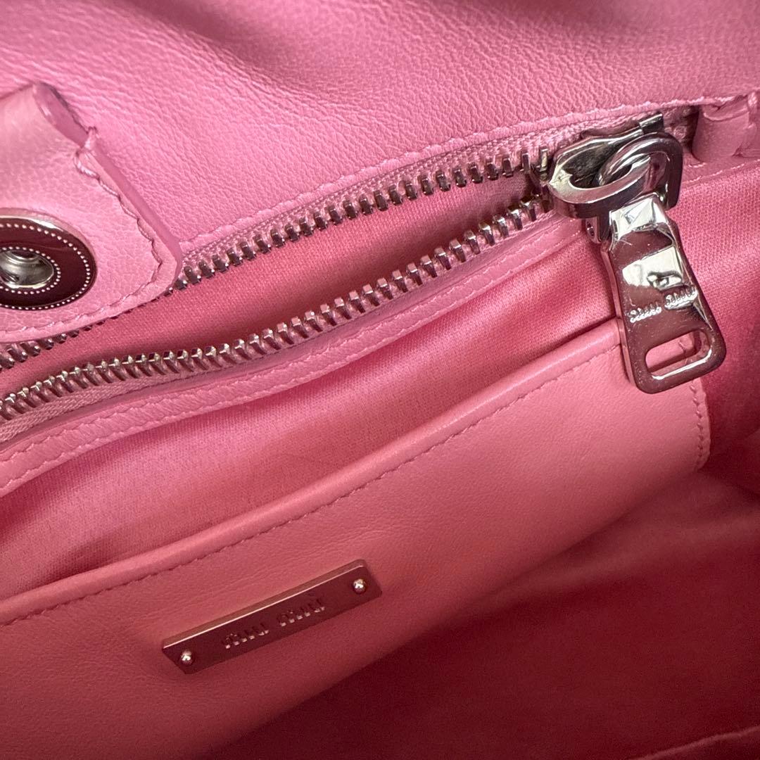 miu miu★ナッパクリスタル★バックピンク　マテラッセ