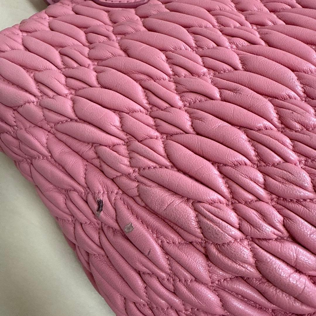 miu miu★ナッパクリスタル★バックピンク　マテラッセ