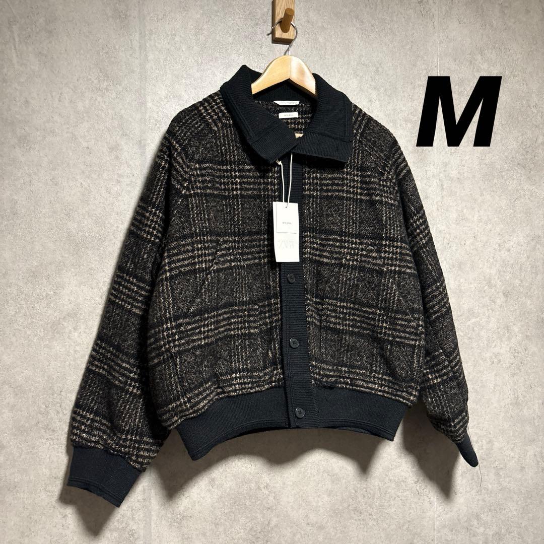 ZARA ザラ リブ襟切り替えジャケット M