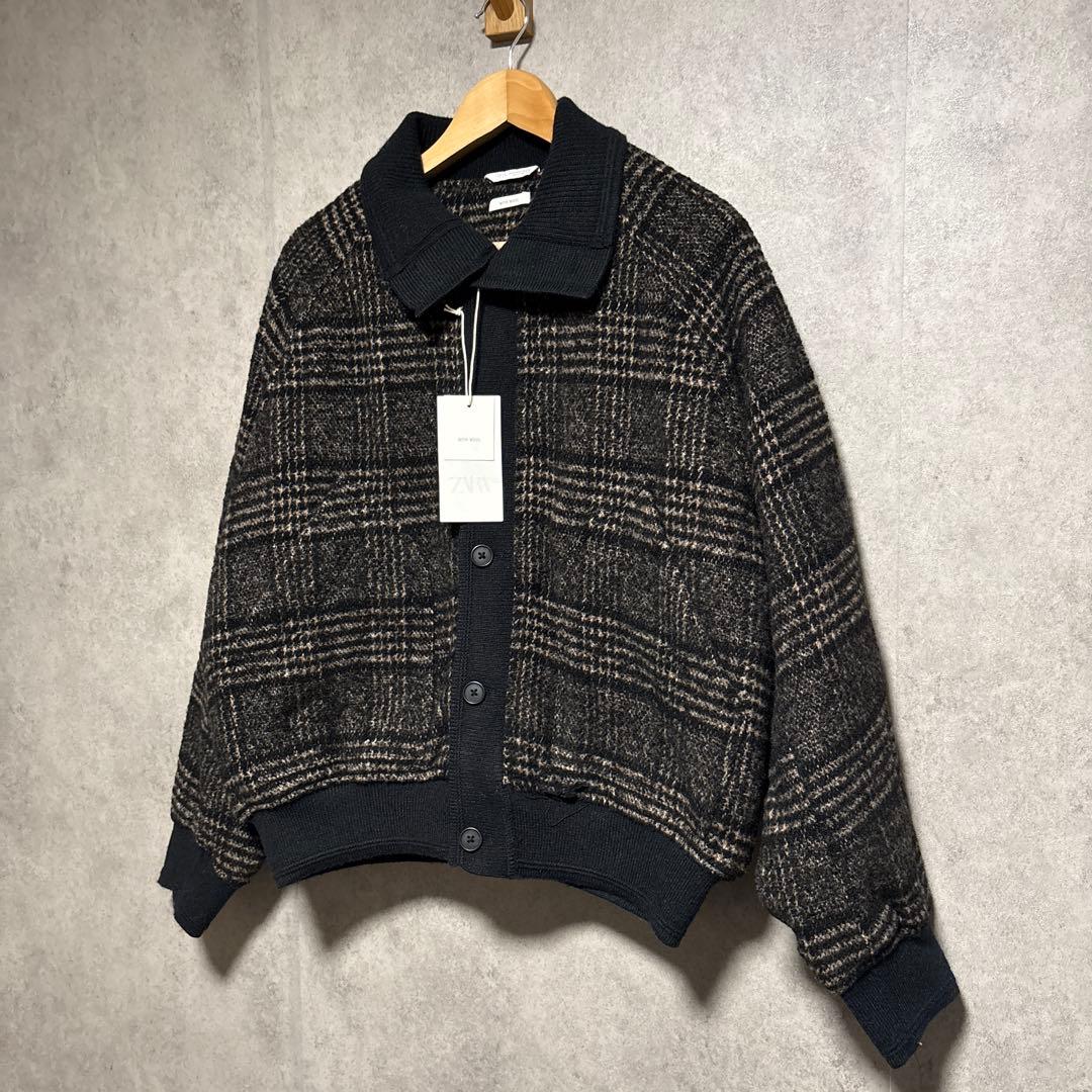 ZARA ザラ リブ襟切り替えジャケット M