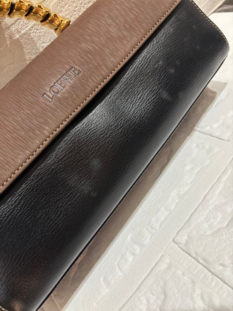 LOEWE レザー ハンドバッグ ブラウン ブラック