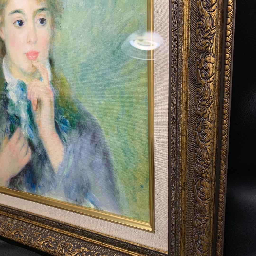 ルノワール 若い娘の肖像 油絵直筆仕上げ　ゴールド額縁 複製画