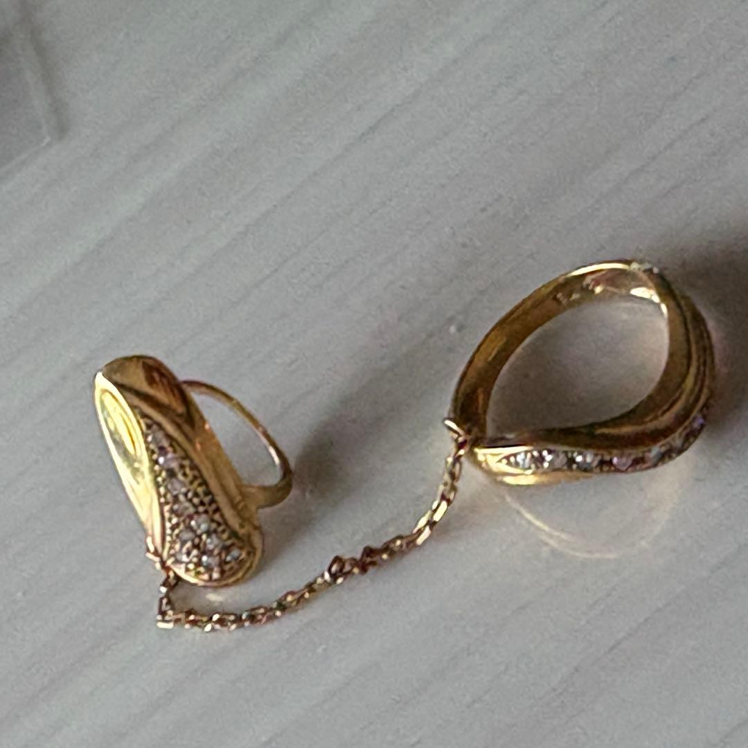 18金ダイヤモンド爪リンクセット